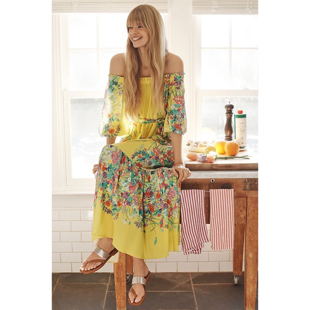 Anthropologie Eliora Off-The-Shoulder Maxi Dress